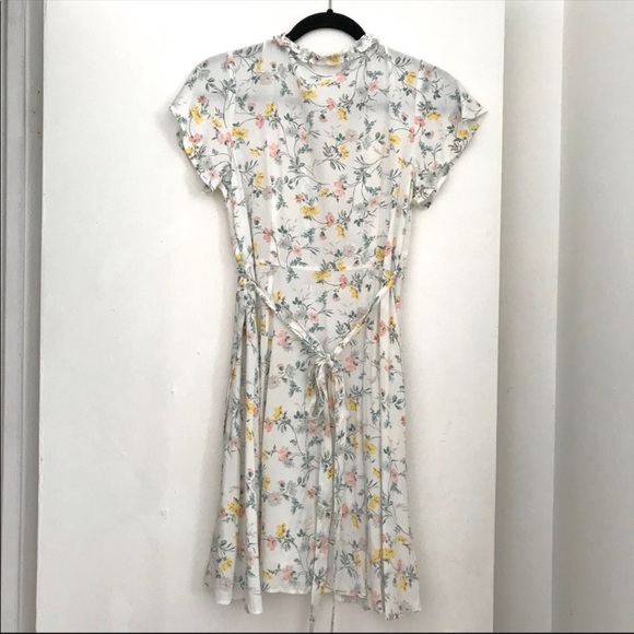 NWT LOFT Tossed Garden Floral Ruffle Wrap Dress 6 - Picture 8 of 9